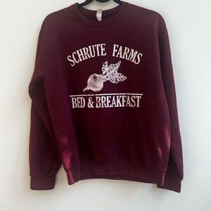 Er Zees Nublend Women's Schute Farm Long Sleeve Crewneck Sweater Burgundy Size S